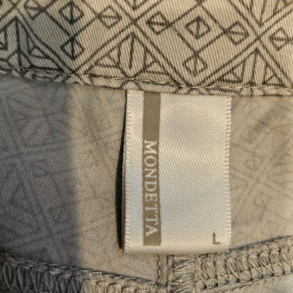 Mondetta Womens Large Patterned Cotton Blend Shorts Gray pockets casual stretch - Picture 7 of 11